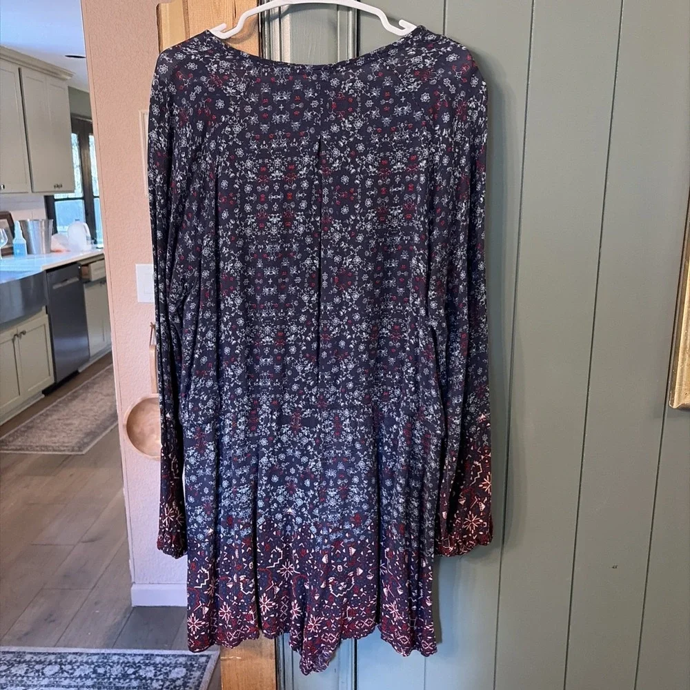 Bohemian Floral One Piece Romper 100% Rayon Flowy Festival Wear Size L